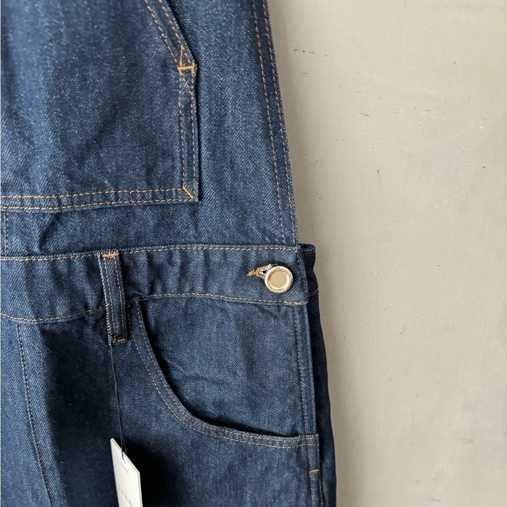 FRAME Le Italian Wide Leg Denim Overalls - Picture 9 of 13